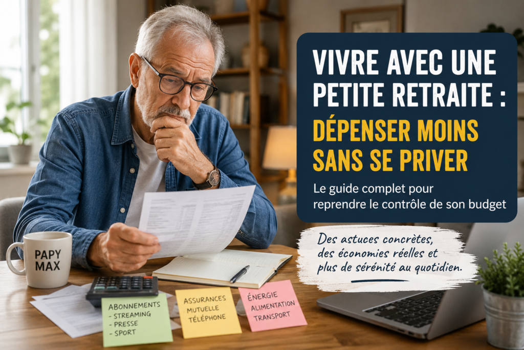 Vivre avec une petite retraite : retraité analysant ses dépenses pour dépenser moins sans se priver